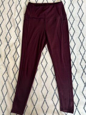 Danskin Women 7/8 Length Brushed Legging Black Cherry medium